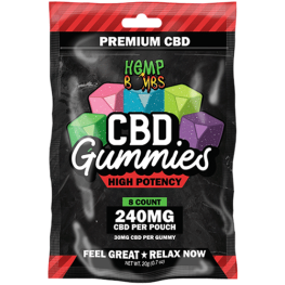High Potency CBD Gummies 240mg Hemp Bombs 8ct