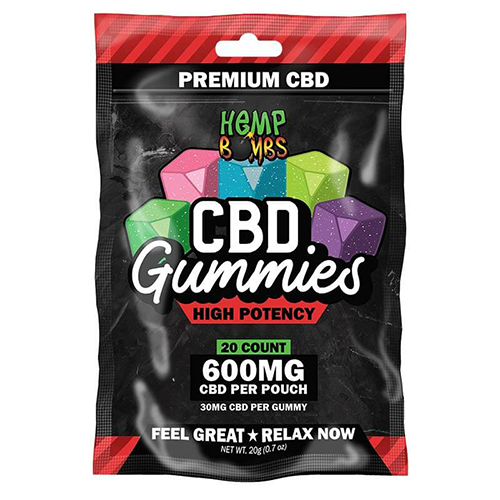 20-Count High Potency CBD Gummies Hemp Bombs 600mg