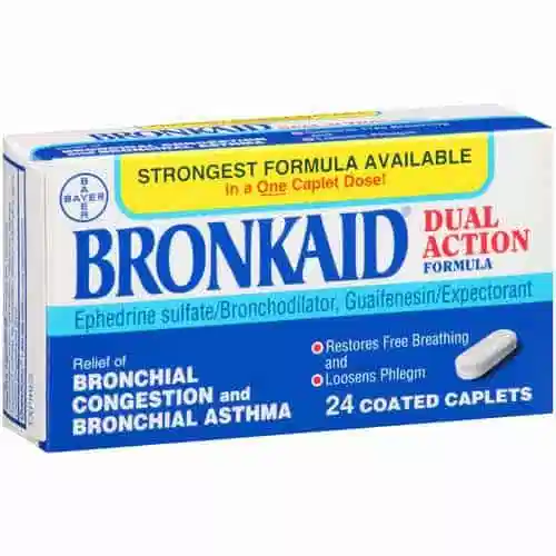 Bronkaid 25mg Ephedrine 24ct Asthma Symptom Relief
